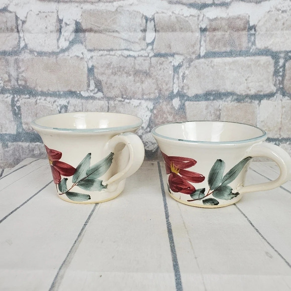 Alberta Wild  Rose Oversized Artisan Coffee Mugs - Picture 3 of 15